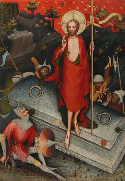 La Resurrezione, SS Giacomo il Minore, Bartolomeo, Filippo da Master of the Trebon Altarpiece